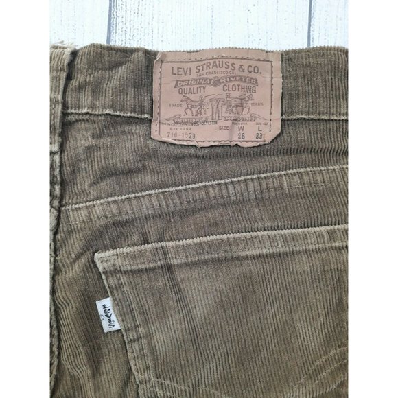 80s Levi’s Saddleman Boot Jeans Brown Corduroy 28x33  716-1529 meas. 27x31 - Picture 9 of 9